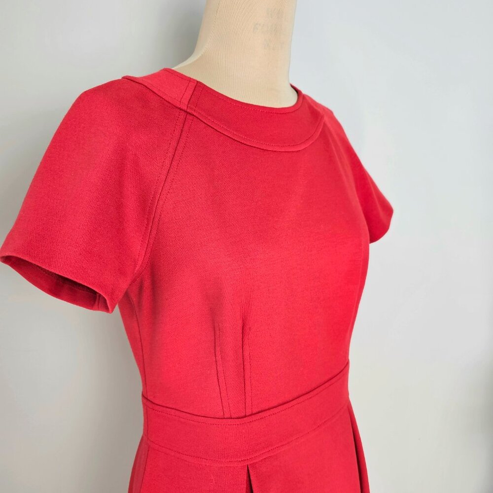 NWT Shoshanna x Bergdorf Goodman Red Pleated Fit-and-Flare Dress – Size 10 - Picture 8 of 12